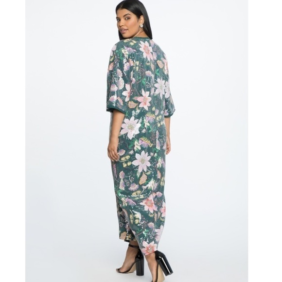 ELOQUII 18 / 20 Slit Front floral Print Sequin Maxi Dress - Picture 2 of 15